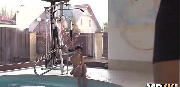 VIP4K. Slutty girl finds the right moment to have sex with black man